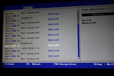 pourtant quand je vais dans le menu principal sous "usb" il reconnais le matériel branché.