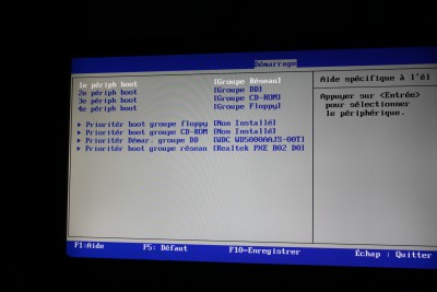 deux possibilités "non intallées" impossible à modifier.