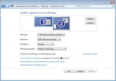 ecran du pc portable