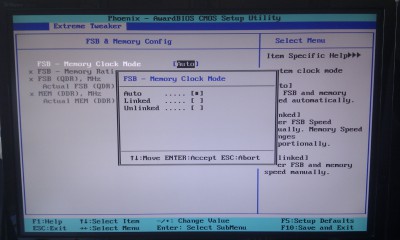 unlinked  Ram et FSB